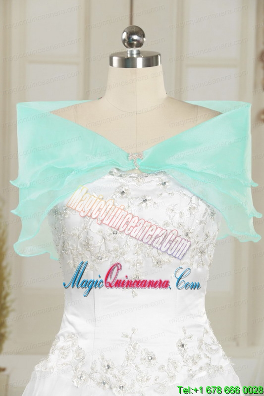 2015 Light Blue Sweet 15 Dresses with Beading