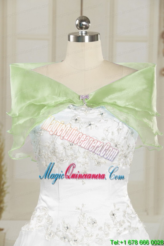 2015 Sweetheart Beading Quinceanera Dress in Yellow Green