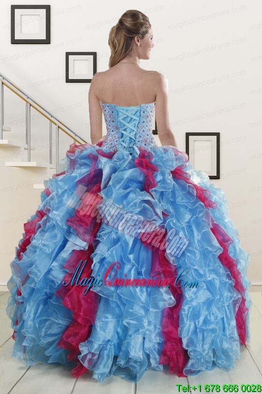 Fashionable Beading Quinceanera Dresses in Multi Color For 2015