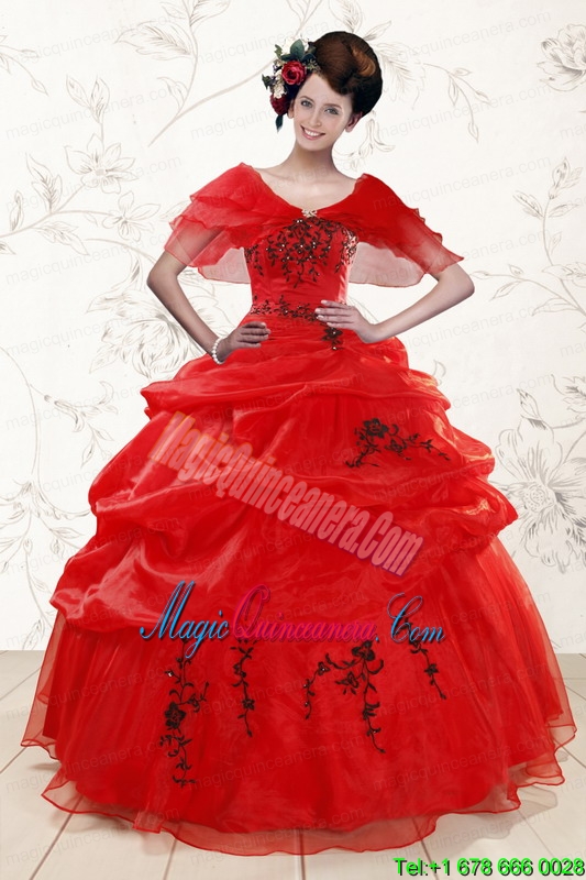 Perfect Sweetheart Red Quinceanera Dresses for 2015