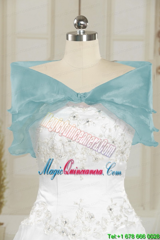 Elegant Beading 2015 Quinceanera Dress in Baby Blue
