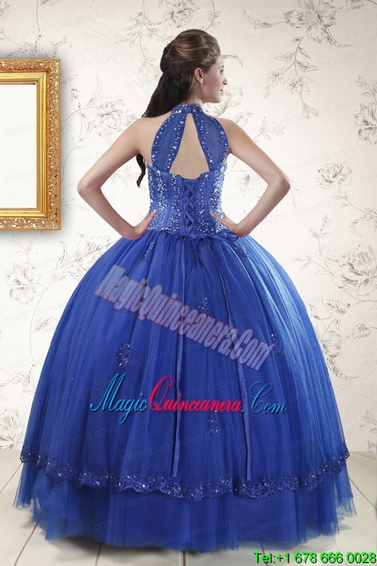 Luxurious Royal Blue Sweet 15 Dresses with Appliques and Beading for 2015