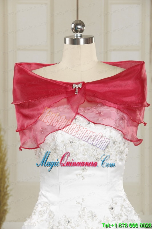 2015 Beading Strapless Quinceanera Dresses with Pick Ups