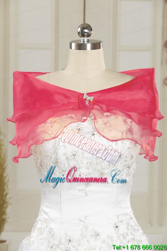 2015 The Super Hot Appliques Sweet 16 Dresses in Coral Red