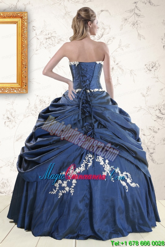 Perfect Sweetheart Navy Blue Quinceanera Dresses with Wraps