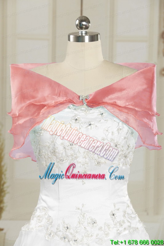 2015 Beautiful Hot Pink Quinceanera Dresses with Beading and Appliques