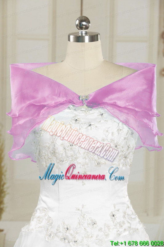 2015 Sweetheart Purple Quinceanera Dresses with Appliques and Pick Up