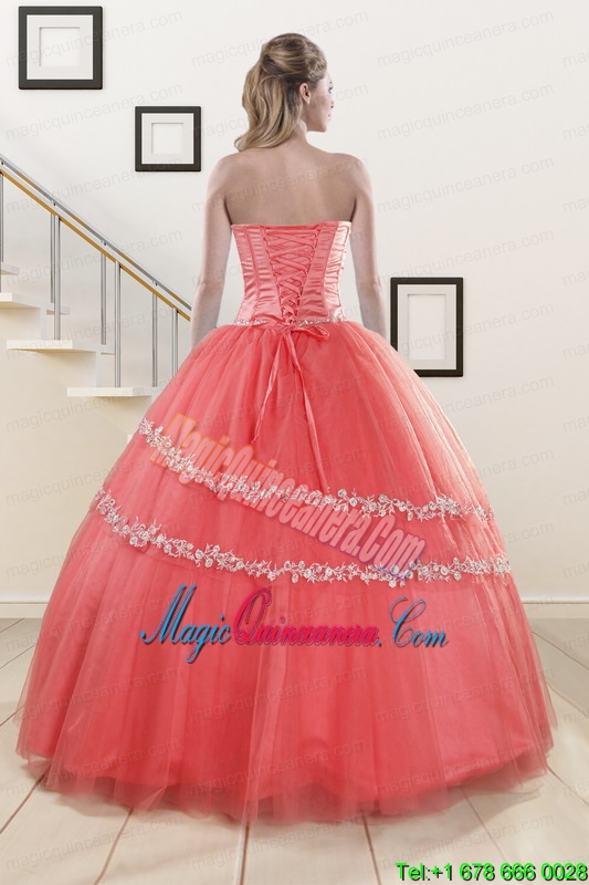 New Style Beading Watermelon Quinceanera Dresses for 2015