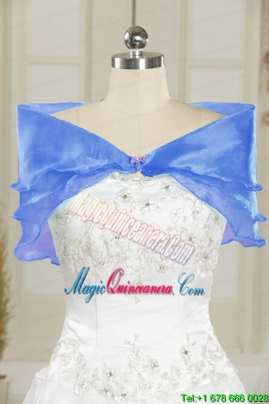 Pretty Royal Blue 2015 Quinceanera Dresses with Appliques and Ruffles