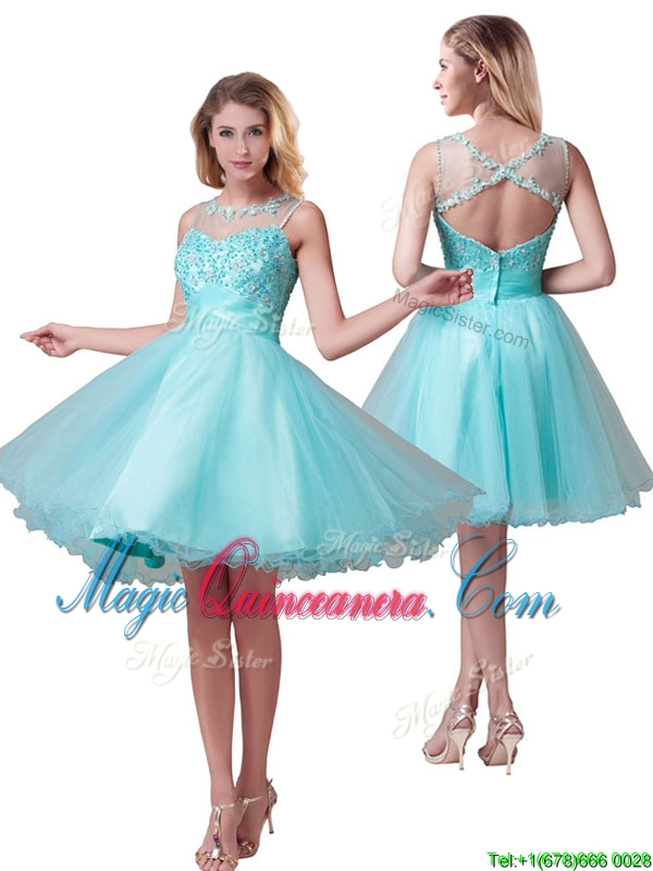 triumph 2016 Classical See Through Bateau A Line Prom Dress with Beading