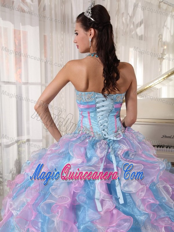 Popular Colorful Quinceanera Gowns Dresses with Appliques Ruffles