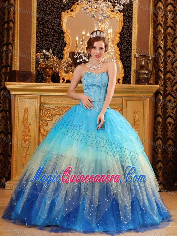 2015 Popular Colorful Tulle Sweetheart Dresses for 15 with Beading