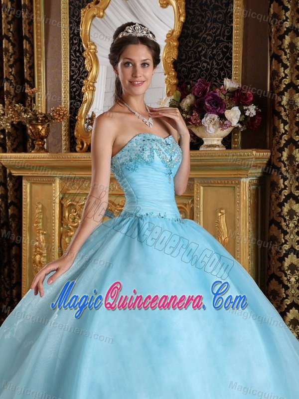 Beading Accent Light Blue Sweet Sixteen Quinceanera Dresses 2013