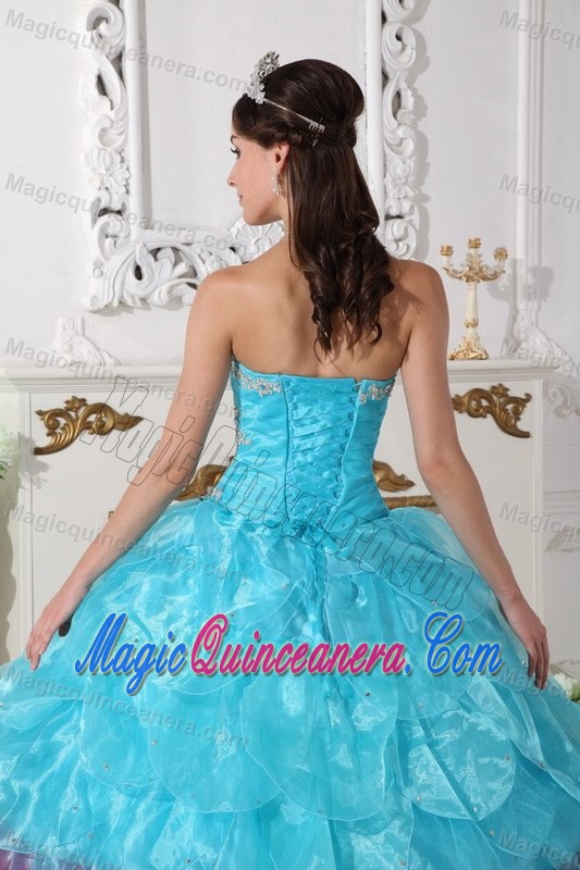 2013 Colorful Organza Quinceanera Gown Dresses with Layers Appliques