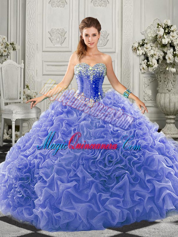 triumph High Quality Blue Sweet 16 Quinceanera Dress Sweetheart Sleeveless Court Train Lace Up