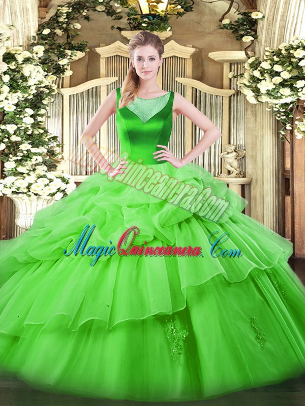 triumph Floor Length Side Zipper Sweet 16 Quinceanera Dress for Sweet 16 and Quinceanera with Beading and Pick Ups