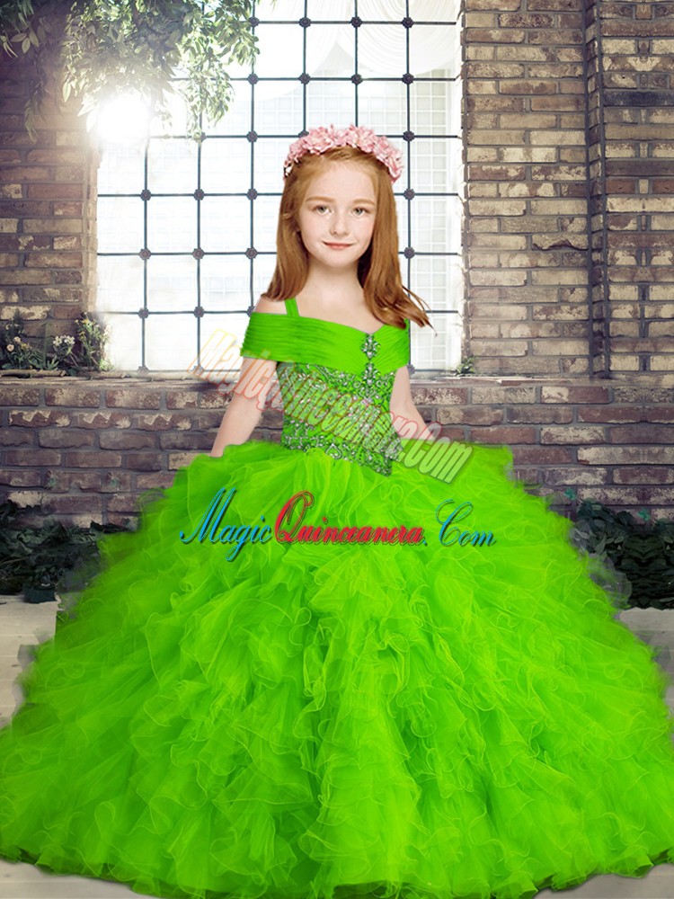 triumph Sleeveless Tulle Lace Up Little Girls Pageant Dress Wholesale for Party and Wedding Party