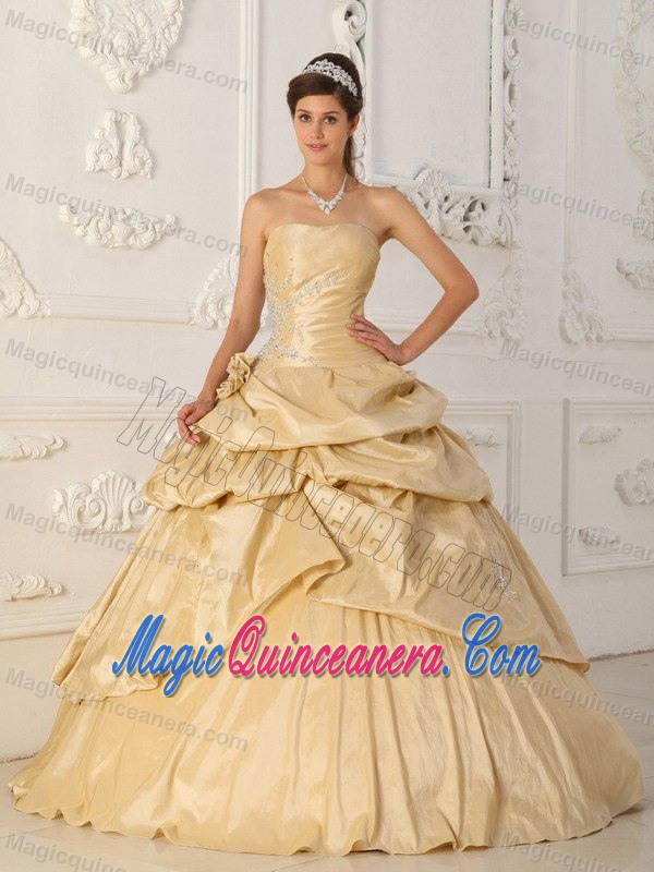 Custom Made Champagne Pick Ups Sweet 15 Dresses online