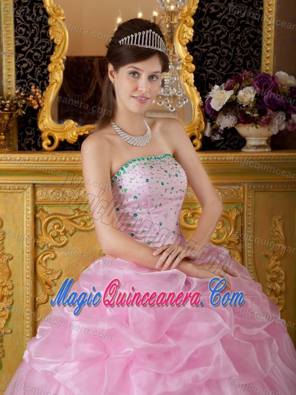 2013 Pink Strapless Pick Ups Sweet Sixteen Dresses Fast Shipping