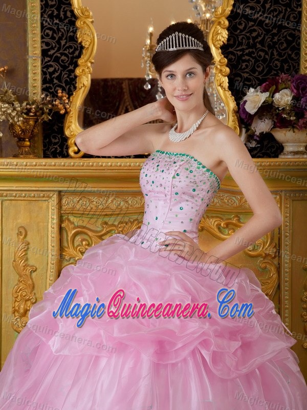 2013 Pink Strapless Pick Ups Sweet Sixteen Dresses Fast Shipping