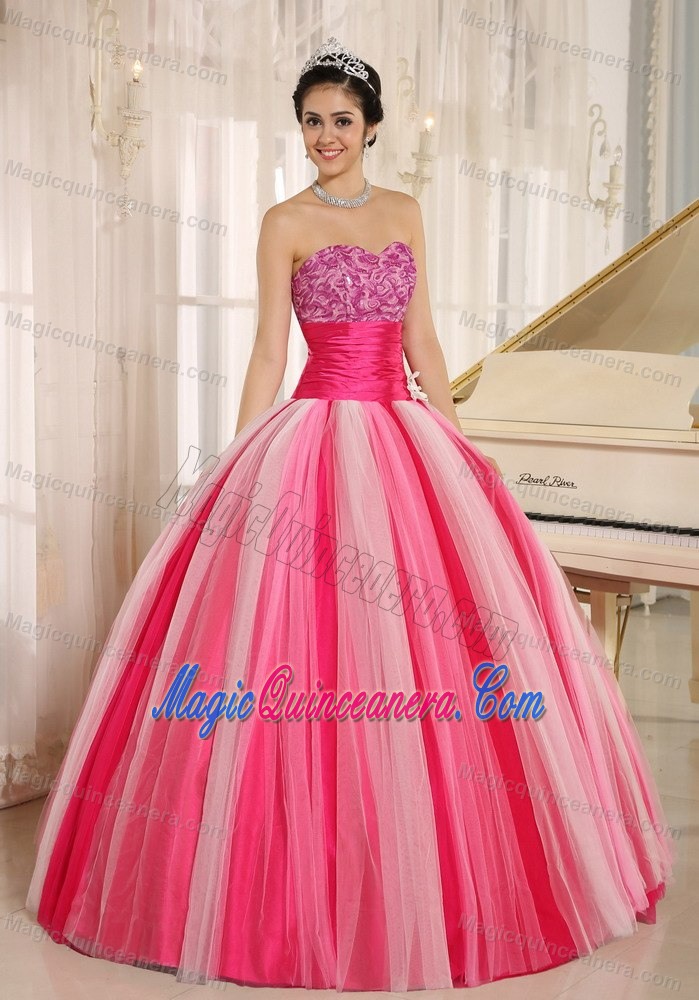 Multi-color Sweetheart Ruched Tulle Quinceanera Dresses in Paris
