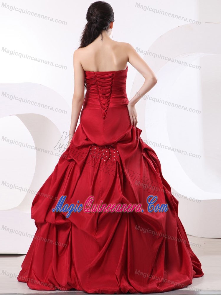 Cheap A-line Beaded Strapless Quinces Dresses in La Esperanza