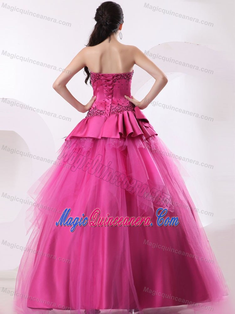 2013 Strapless Ball Gown Hot Pink Sweet 16 Dresses in Patulul
