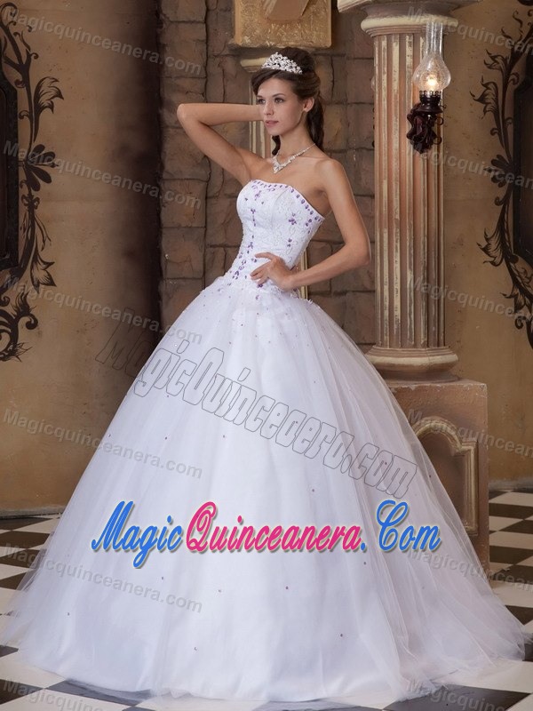Hot Sale Satin and Tulle Beaded Vestidos De Quinceanera with Appliques