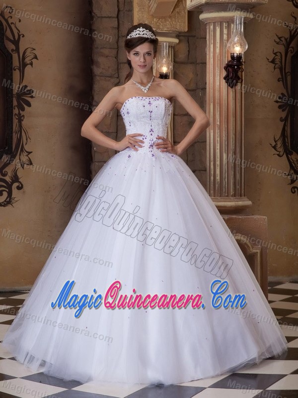 Hot Sale Satin and Tulle Beaded Vestidos De Quinceanera with Appliques