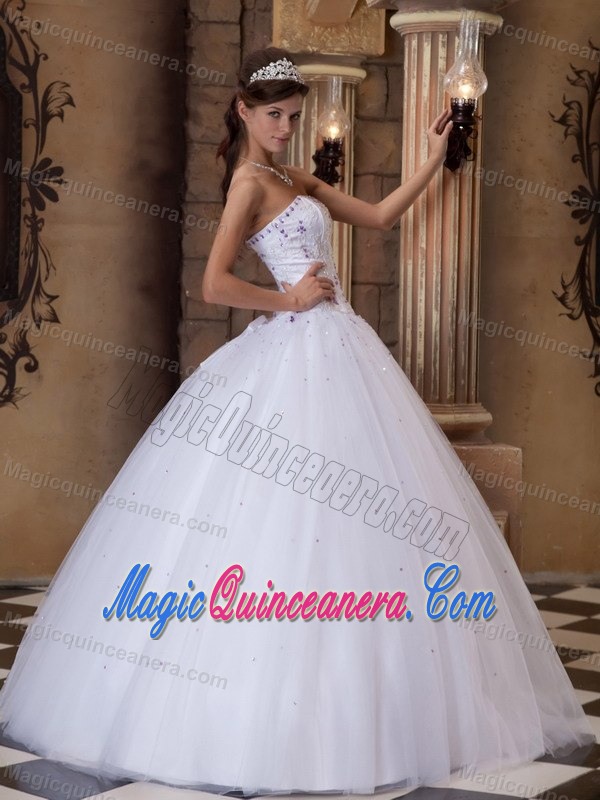 Hot Sale Satin and Tulle Beaded Vestidos De Quinceanera with Appliques