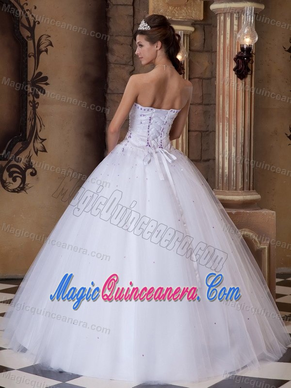 Hot Sale Satin and Tulle Beaded Vestidos De Quinceanera with Appliques