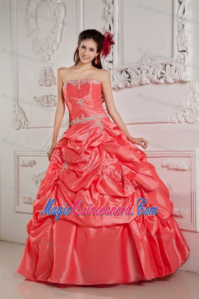 Watermelon Pick-ups Quinceanera Dresses Appliques in Sunshine Coast