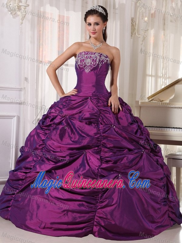 Customize Purple Appliques Quinceanera Dresses Pick-ups for Halifax