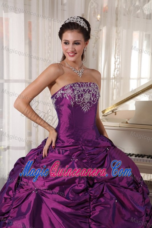 Customize Purple Appliques Quinceanera Dresses Pick-ups for Halifax