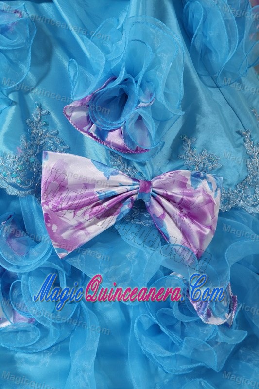 Amazing Pick-ups and Appliques Quinceanera Party Dresses with Bow