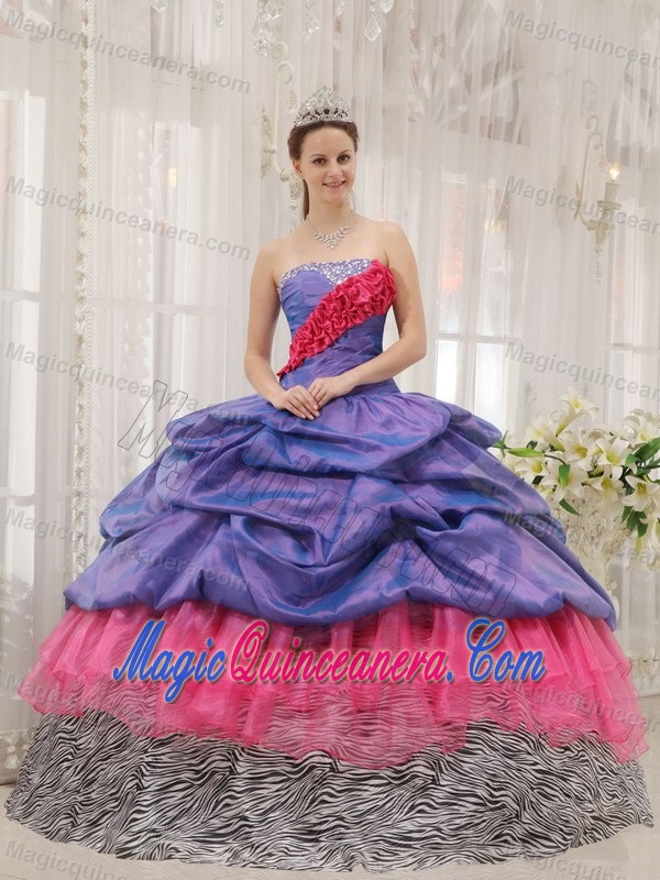 Newest Ruffles and Pick-ups Dresses for a Quinceanera Zebra Printing