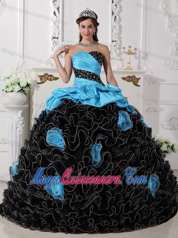 Ruche Beading Dress for Quince Rolling Flowers for Lake Havasu City