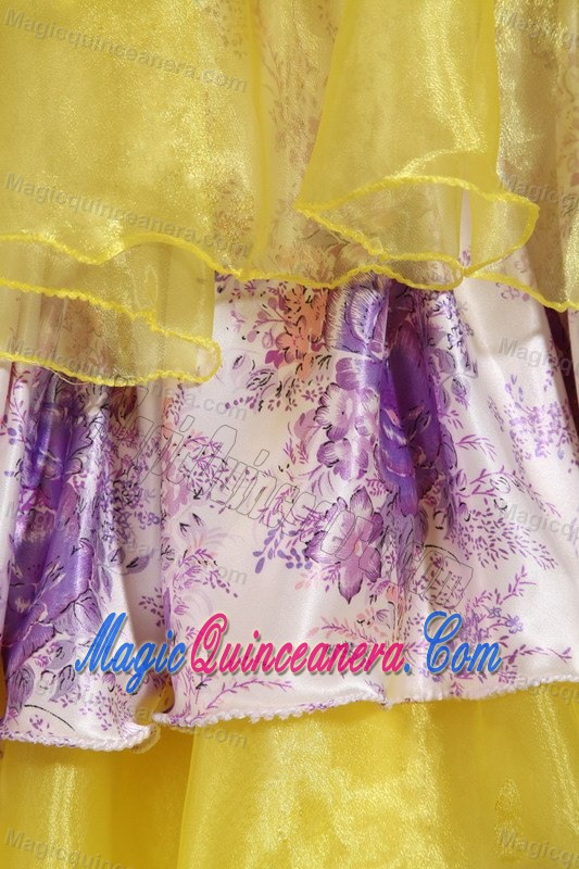 Multi-Color Beaded Sweetheart Ruffled La Quinceanera Dresses Organza