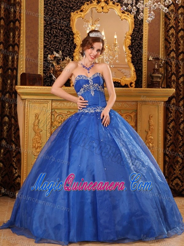 Fabulous Appliques Sweetheart Organza Sweet 16 Dresses in Glendale