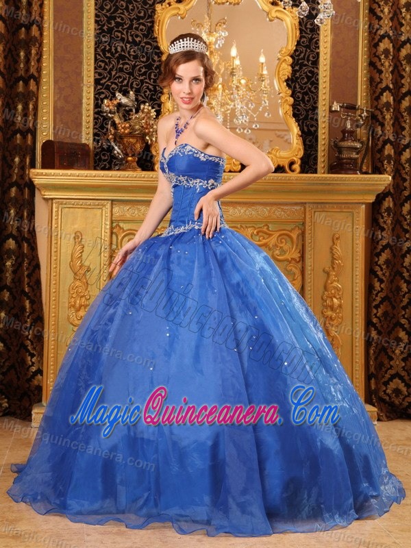 Fabulous Appliques Sweetheart Organza Sweet 16 Dresses in Glendale