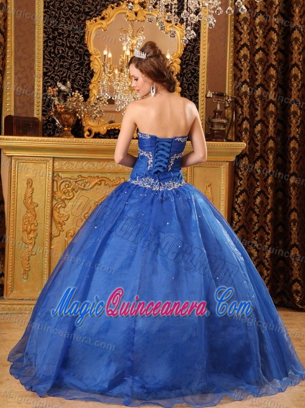 Fabulous Appliques Sweetheart Organza Sweet 16 Dresses in Glendale