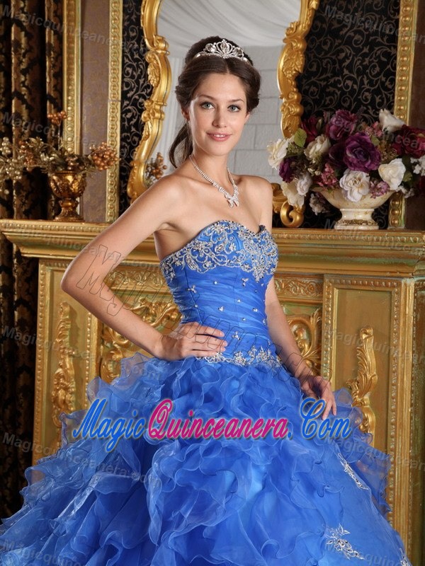 Unique Sweetheart Quinceanera Party Dress with Ruffles and Appliques