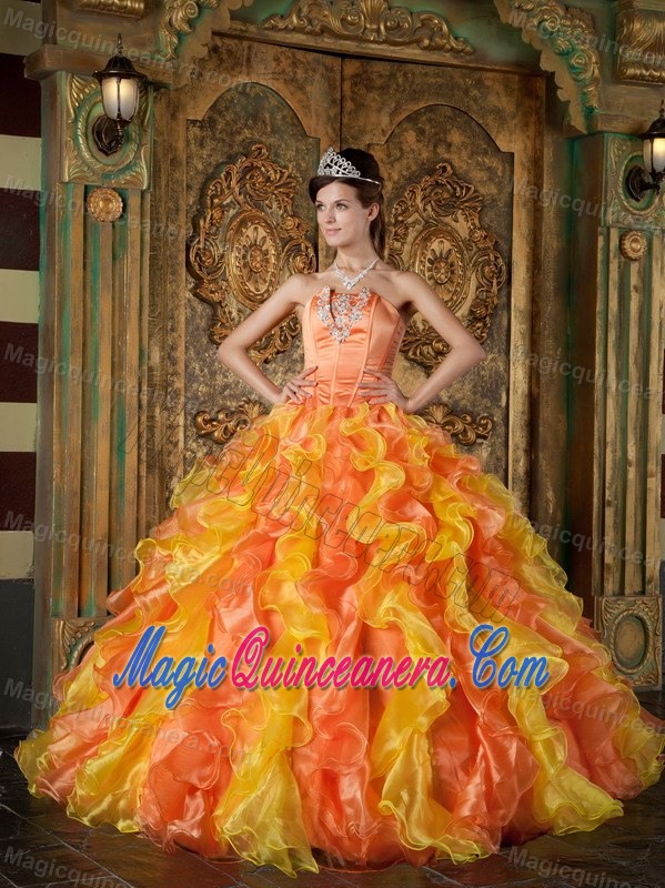 Brand New Appliques Strapless Ruffled Quinceanera Gowns in Flagstaff