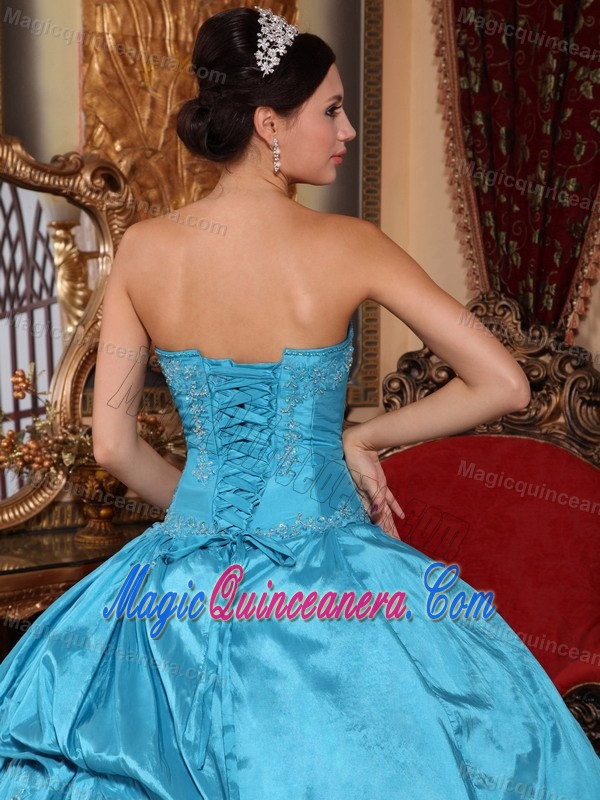 Custom Made Sweetheart Appliques Quinceanera Party Dresses in Tulle