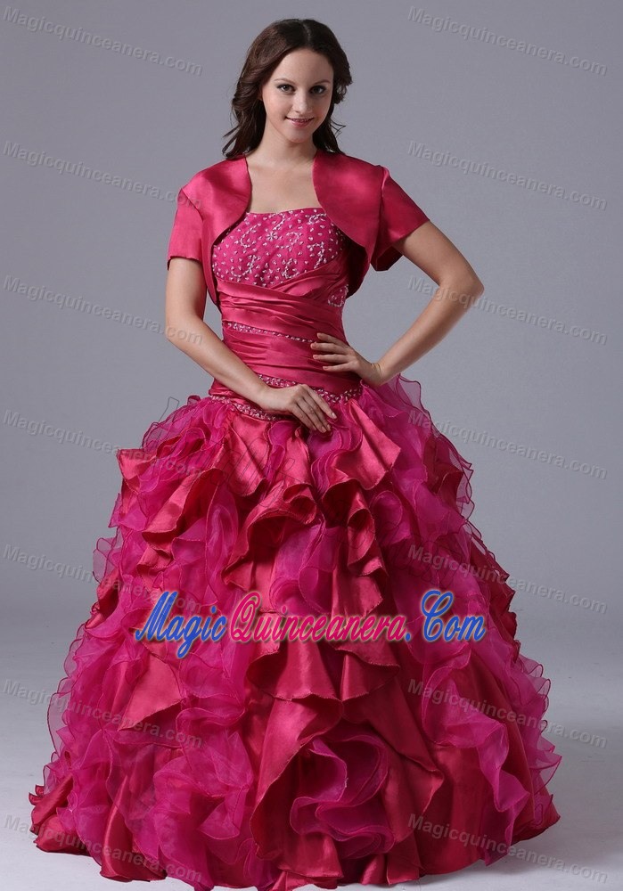 Attractive Multi-layer Beading Dresses for a Quinceanera Short Sleeves