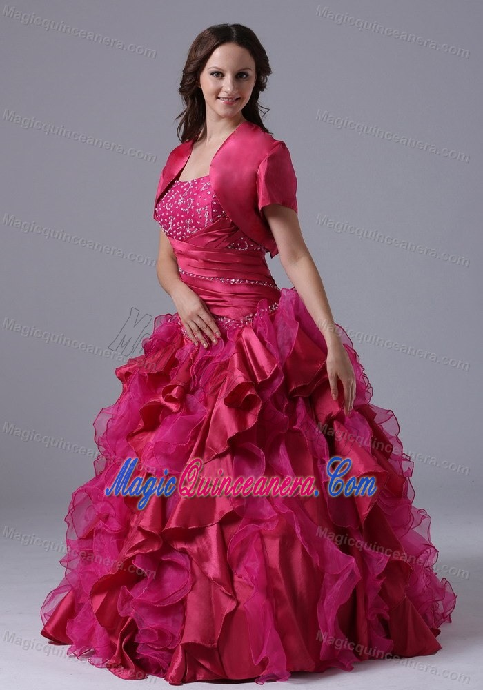 Attractive Multi-layer Beading Dresses for a Quinceanera Short Sleeves