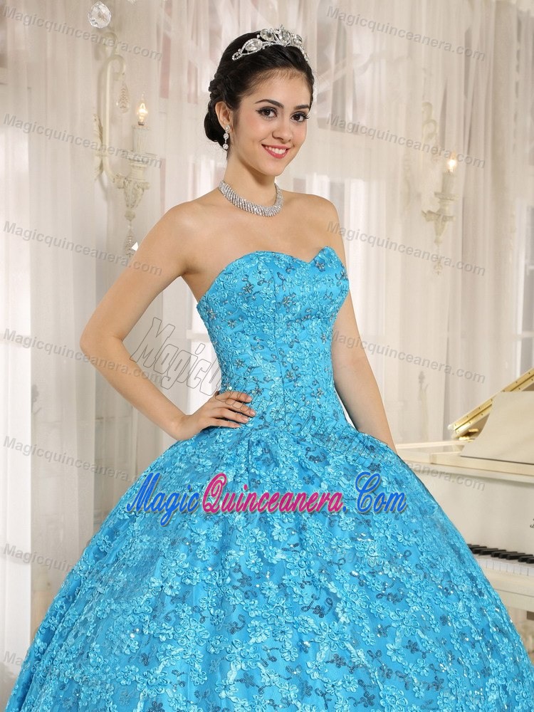 Sweetheart Teal Sweet 15 Dress with Embroidery Fabric In El Alto City