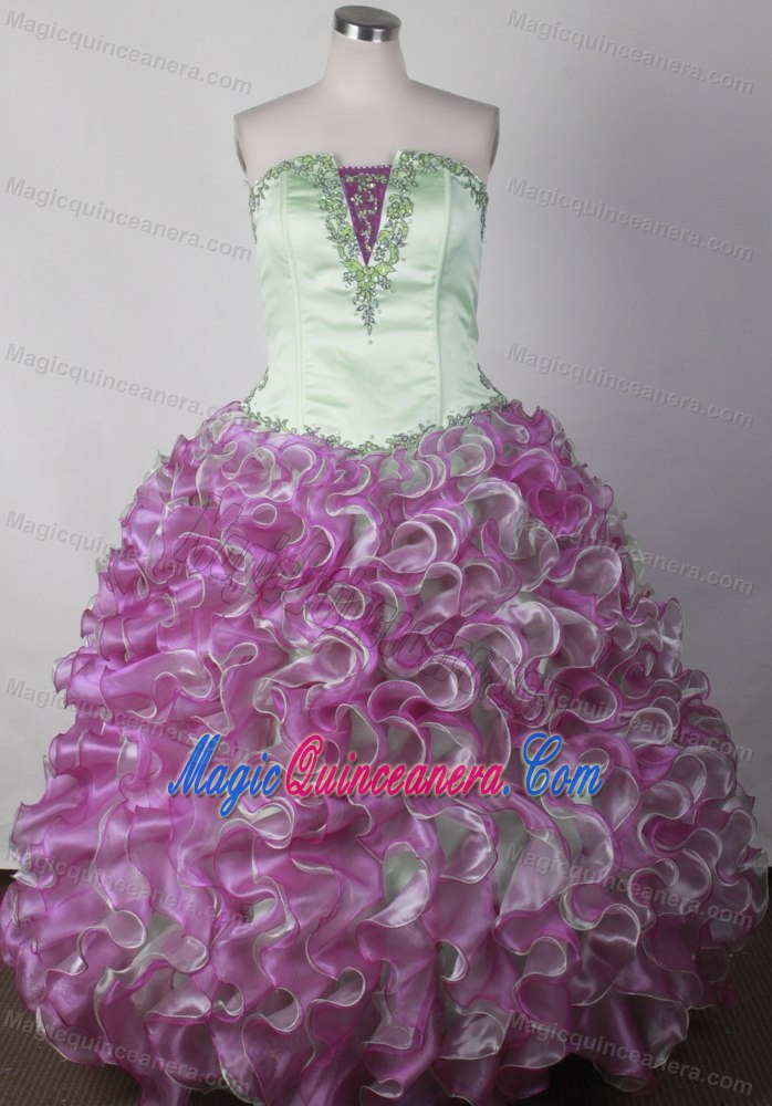 Colorful Little Girl Pageant Dresses With Ruffles and Embroidery
