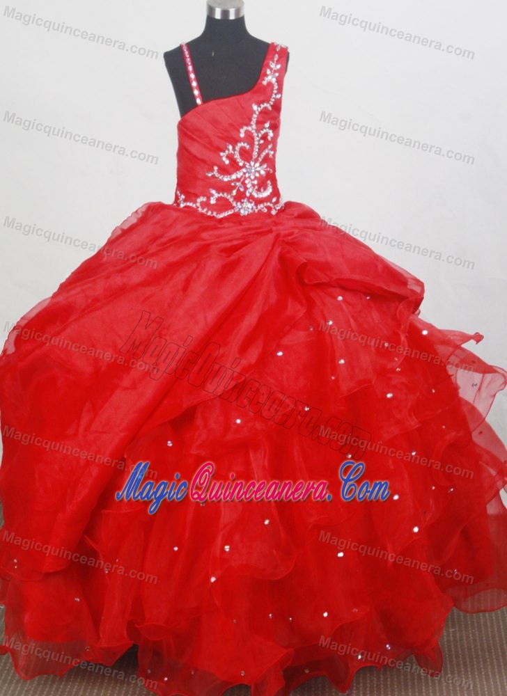 Beaded Classical Floor-length Ball Gown Little Girl Pageant Dress