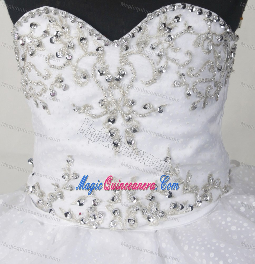 Sweetheart Pageant Dress for Girls with Appliques and Pick-ups